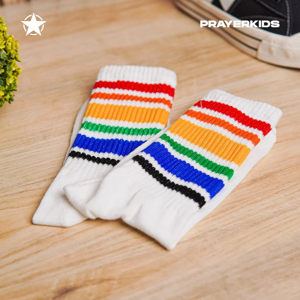 Kaos Kaki Motif Garis 6 Warna