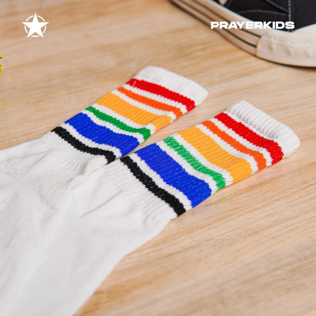Kaos Kaki Motif Garis 6 Warna